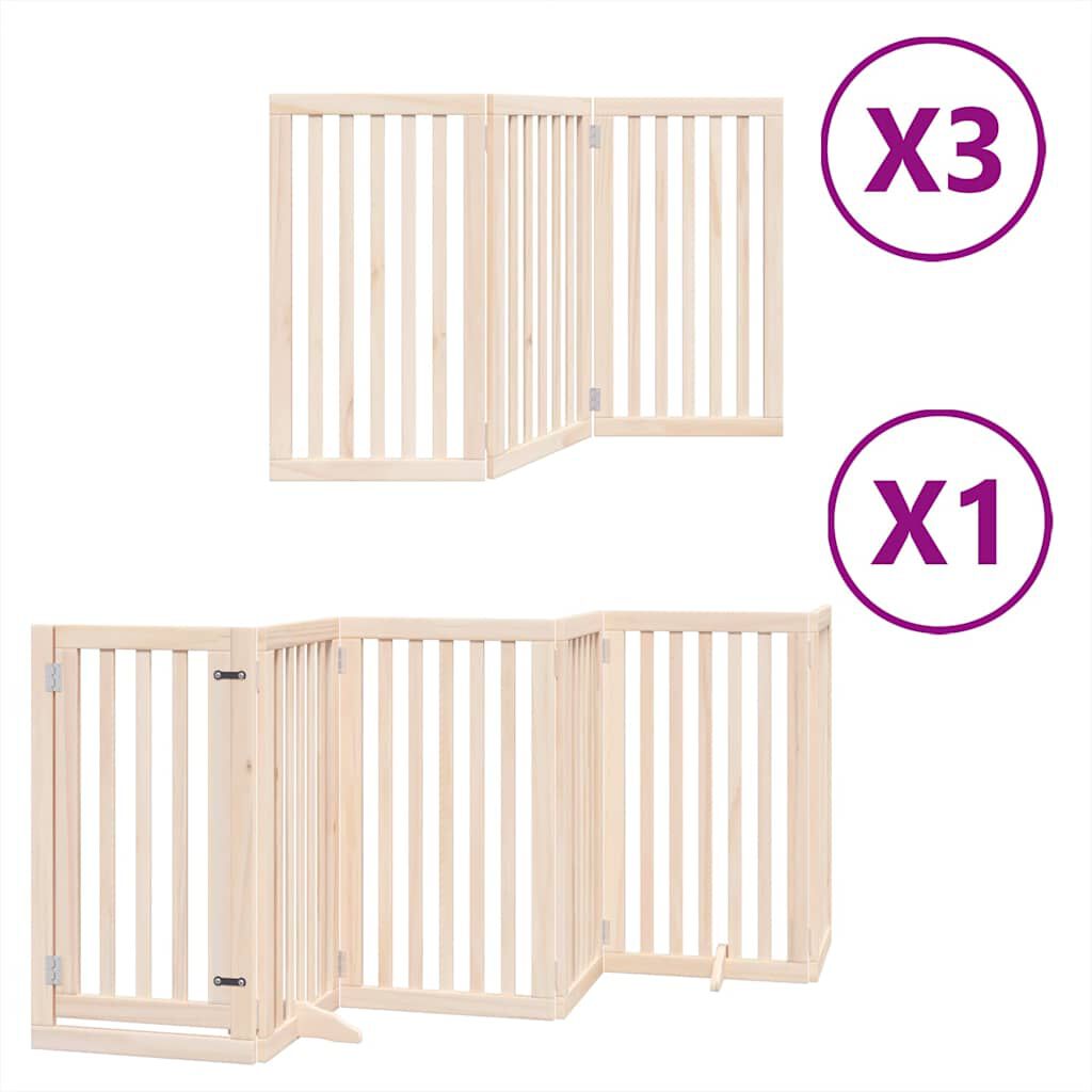 vidaXL Puerta para perros plegable 15 paneles madera de &aacute;lamo 750 cm, , large Imagen numero 6