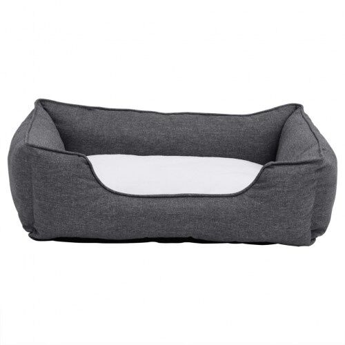 Vidaxl sof&aacute; acolchado rectangular con coj&iacute;n gris y blanco para perros, , large Imagen numero 6