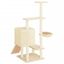 vidaXL Rascador para gatos con postes de sisal color crema 130,5 cm, , large indicador imagen numero 4