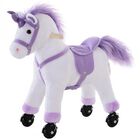 Balancín Peluche unicornio Homcom con ruedas color Blanco/Morado, , large image number null