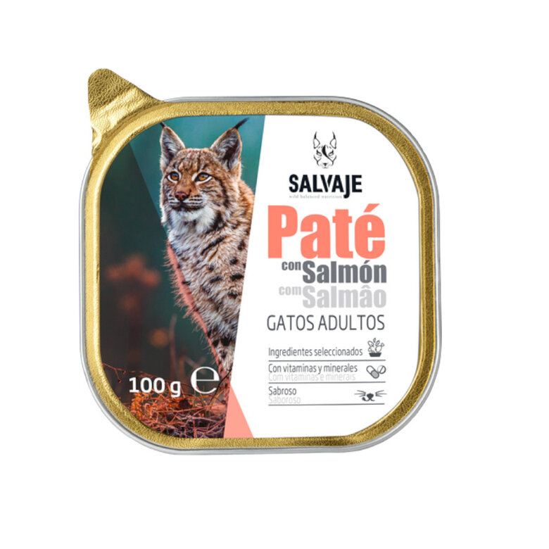 Salvaje Adulto Salmón Paté en tarrina para gatos, , large image number null