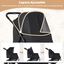 COSTWAY Cochecito Plegable para Perros, Carrito para Perros Peque&ntilde;os con Ruedas Todoterreno, Freno, Capota Ajustable, Cesta, Coj&iacute;n, Correa de Seguridad, Bolsa de Transporte Mascota, Hasta 25kg (Negro), , large indicador imagen numero 3