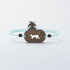 Pulsera de madera Gato personalizable color Celeste, , large image number null