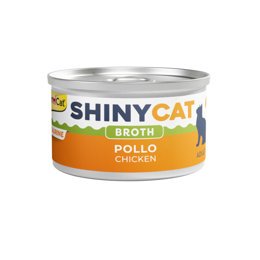 70 g GimCat Shiny Cat Pollo en caldo lata para gatos, , large Imagen numero 1