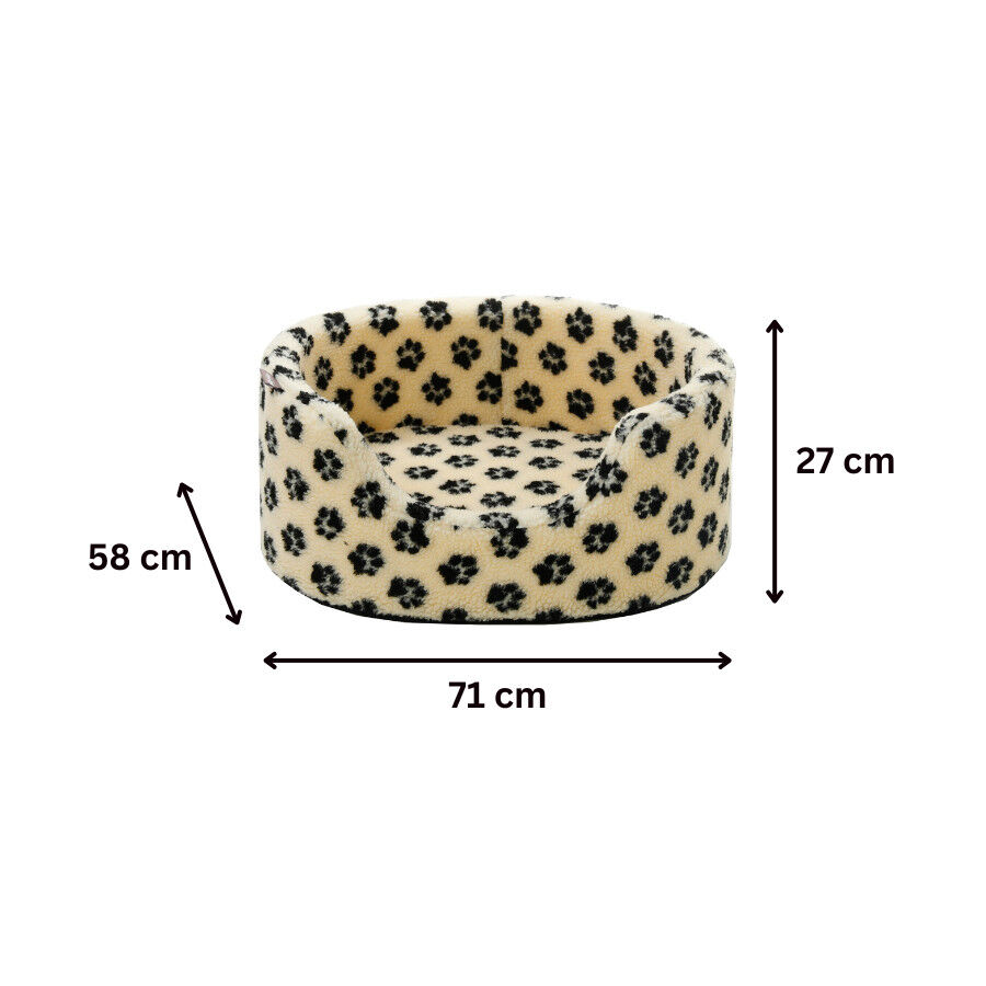 Leeby Sof&aacute; Bed Paw Print Beige para perros, , large Imagen numero 5