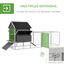 PawHut Gallinero para Exterior Gallinero de Madera Jaula Grande para 8-10 Gallinas con 2 Ponederos Techo Asfáltico Bandeja Extraíble y Rampa 347x160x150 cm Gris y Blanco, , large indicador imagen numero 5