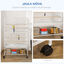 PawHut Jaula para Pájaros con Ruedas 78x52x132 cm Pajarera Metálica con Bandeja Extraíble 4 Puertas 4 Comederos 4 Perchas y Estante de Almacenaje para Canarios Periquitos Blanco, , large indicador imagen numero 5