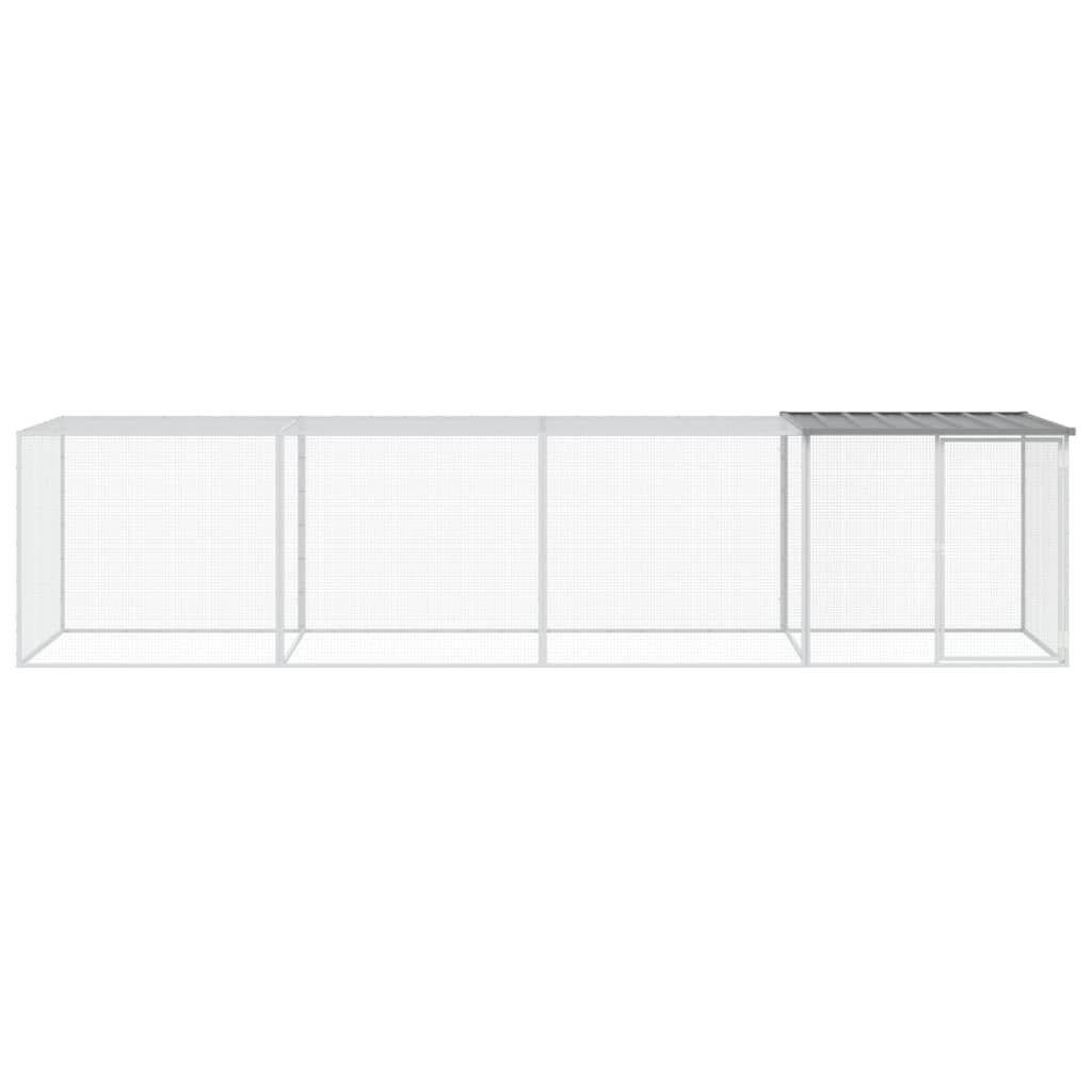 vidaXL Gallinero con techo acero galvanizado gris claro para gallina thumbnail