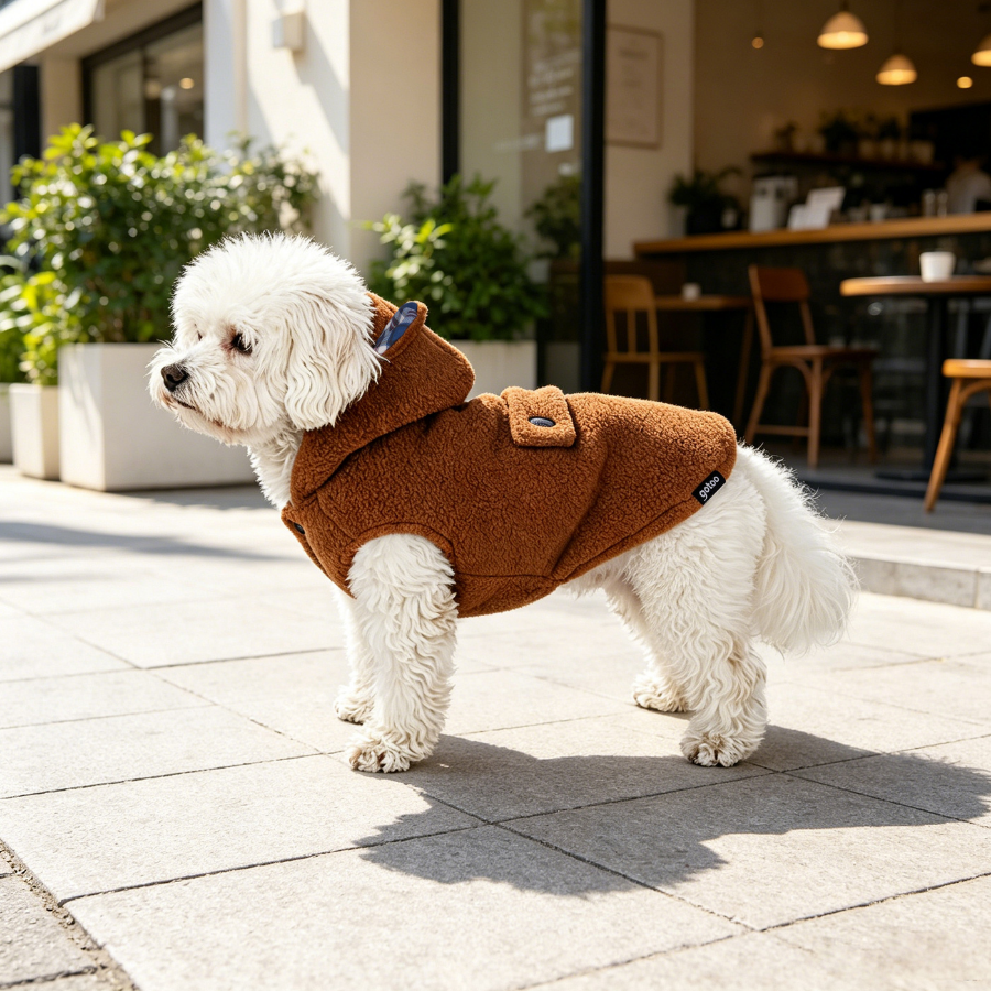 Gotoo Abrigo Teddy Marr&oacute;n para perros, , large Imagen numero 1