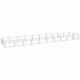 VidaXL Perrera Acero Rectangular Mediana Plateada