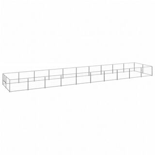 VidaXL Perrera Acero Rectangular Mediana Plateada