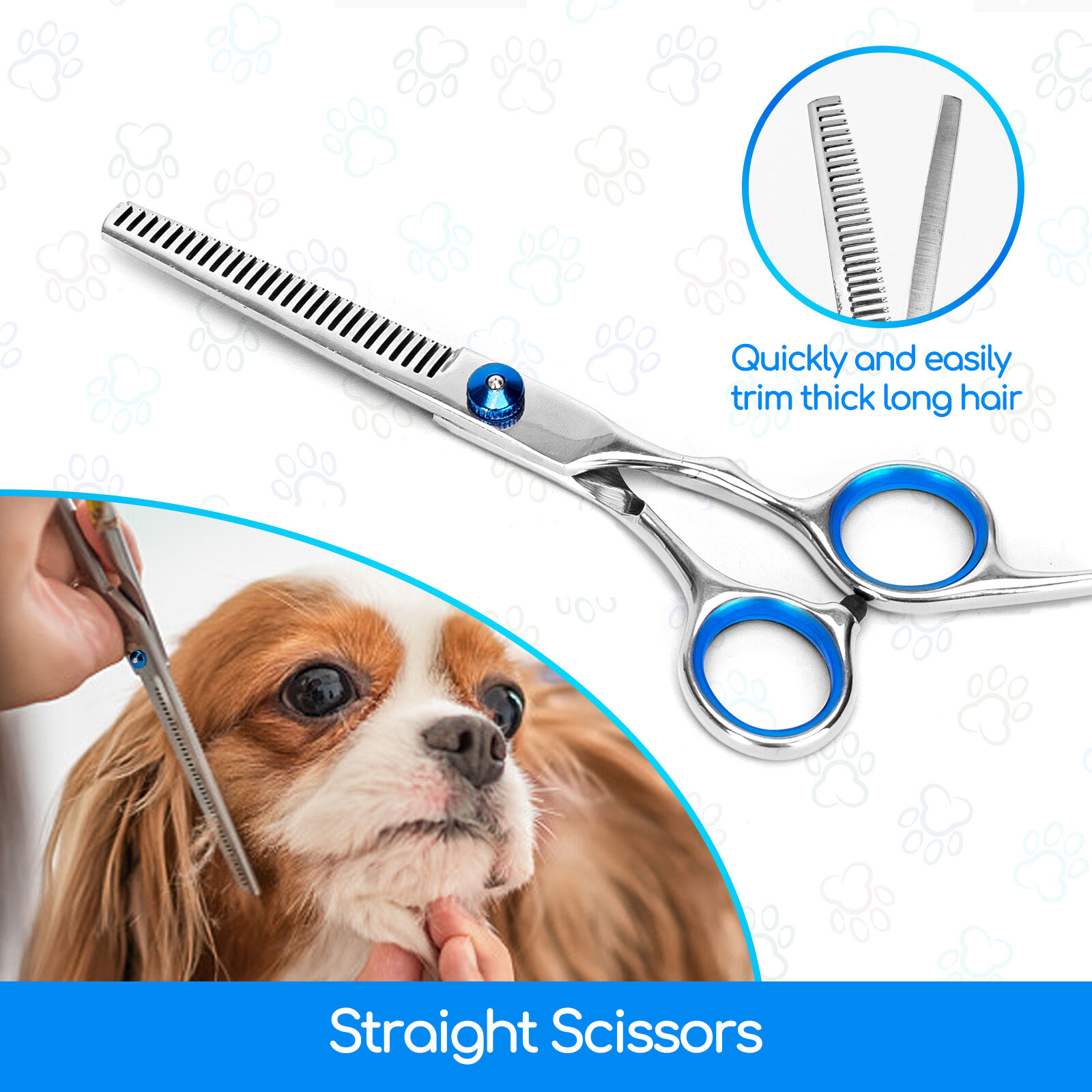 Nobleza Tijeras para Perros, 4 Piezas Tijeras Peluqueria Canina Profesional de Acero Inoxidable, Tijeras para Perros con Puntas Redondas  para Aseo Mascotas Bricolaje, , large Imagen numero 5