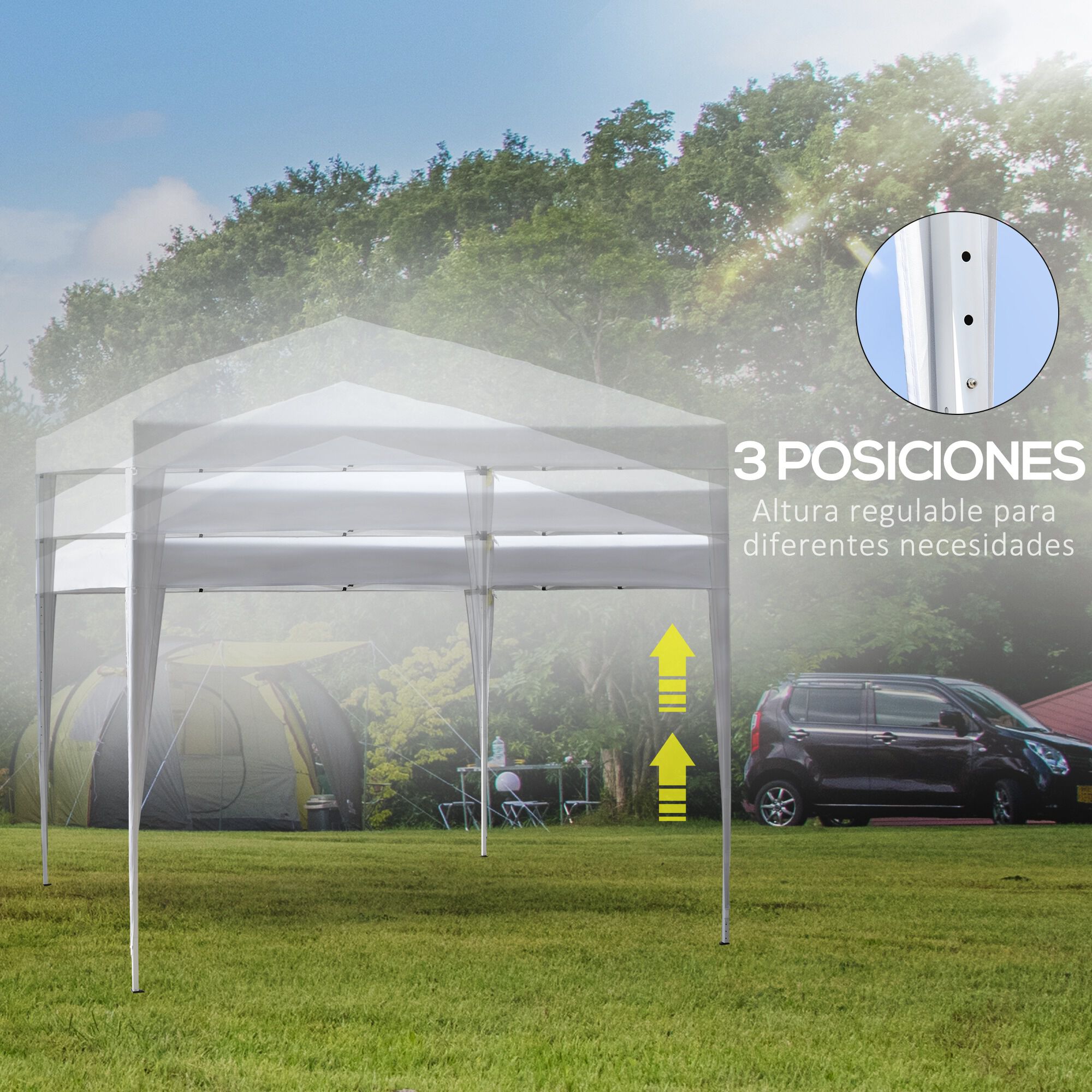 Outsunny Carpa Plegable Blanco, , large Imagen numero 5