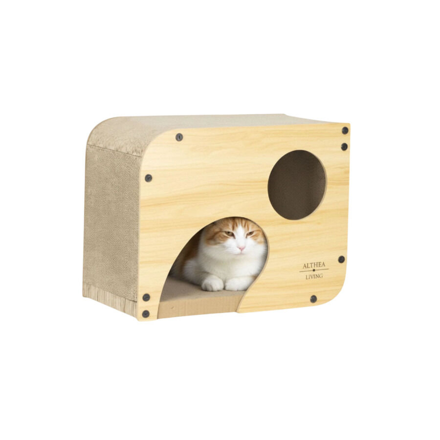 &nbsp;Althea Living - Nido rascador para gatos Carabela, madera y cart&oacute;n corrugado, , large Imagen numero 2