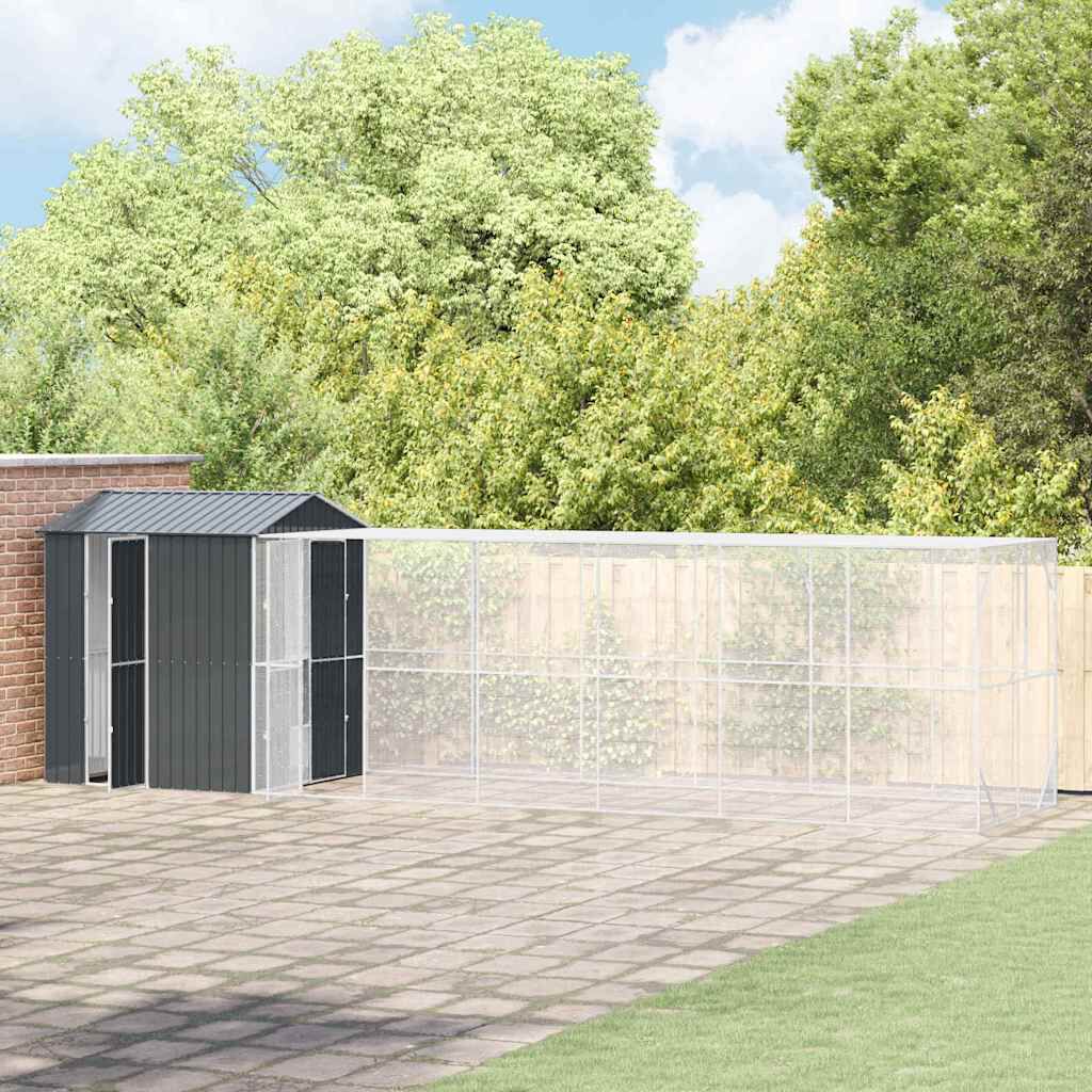 vidaXL Jaula para Aves Antracita 425 x 304 x 247 cm Acero galvanizado, , large Imagen numero 28