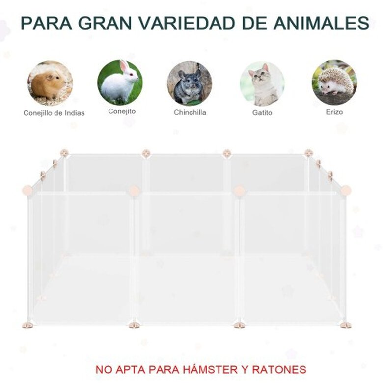 Pawhut valla modular blanca para mascotas pequeñas, , large image number null