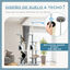 PawHut Árbol para Gatos de Suelo a Techo de 225-255 cm Torre para Gatos Ajustable en Altura con Cueva Plataformas Hamaca Postes Rascadores y Bolas Colgantes Ø60x225-255 cm Gris, , large indicador imagen numero 4