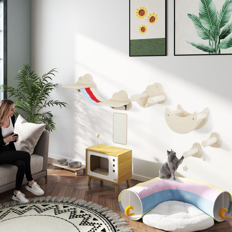 PawHut Estantes para Gatos Beige thumbnail