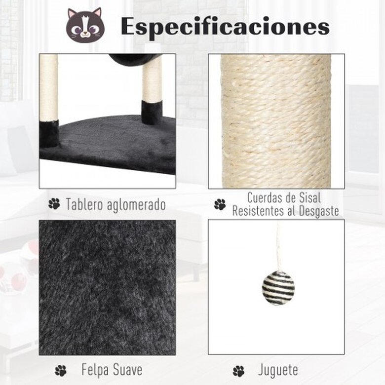 Rascador todo en uno PawHut color Gris Oscuro, , large image number null