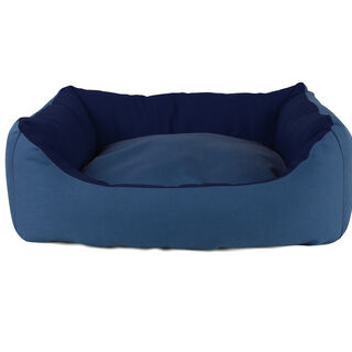 Gauty Cama Rectangular azul y azul oscuro para Perros y Gatos