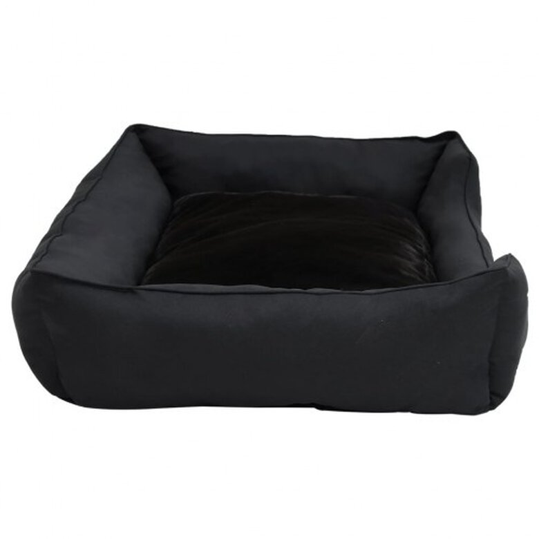 Vidaxl sofá acolchado rectangular con cojín negro para perros, , large image number null