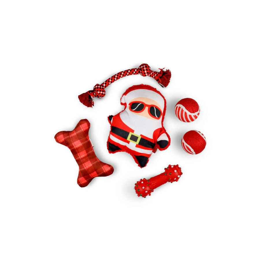 Wonder Christmas Santa Rock Set de juguetes para perros thumbnail