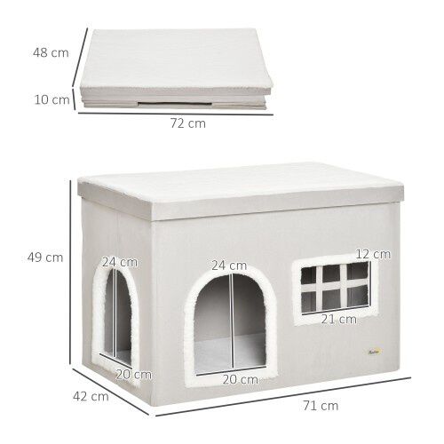 Casa plegable para gatos interior color Gris, , large Imagen numero 3