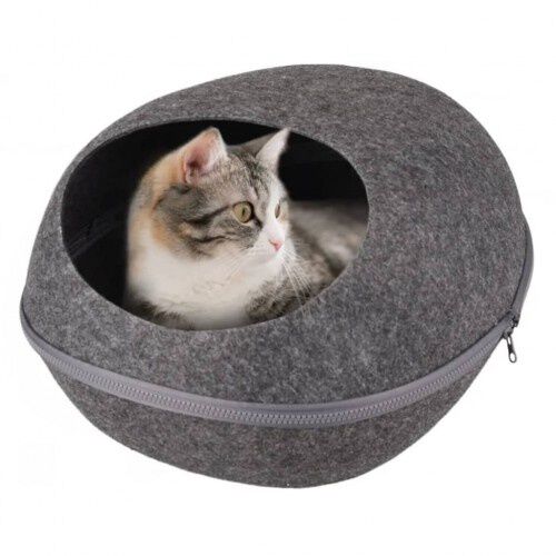 Flamingo chizmo cueva de fieltro gris oscuro para gatos, , large Imagen numero 3