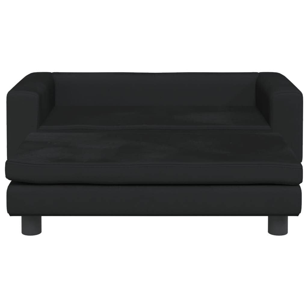 vidaXL Cama para perros con extensi&oacute;n terciopelo negro 100x50x30 cm, , large Imagen numero 2