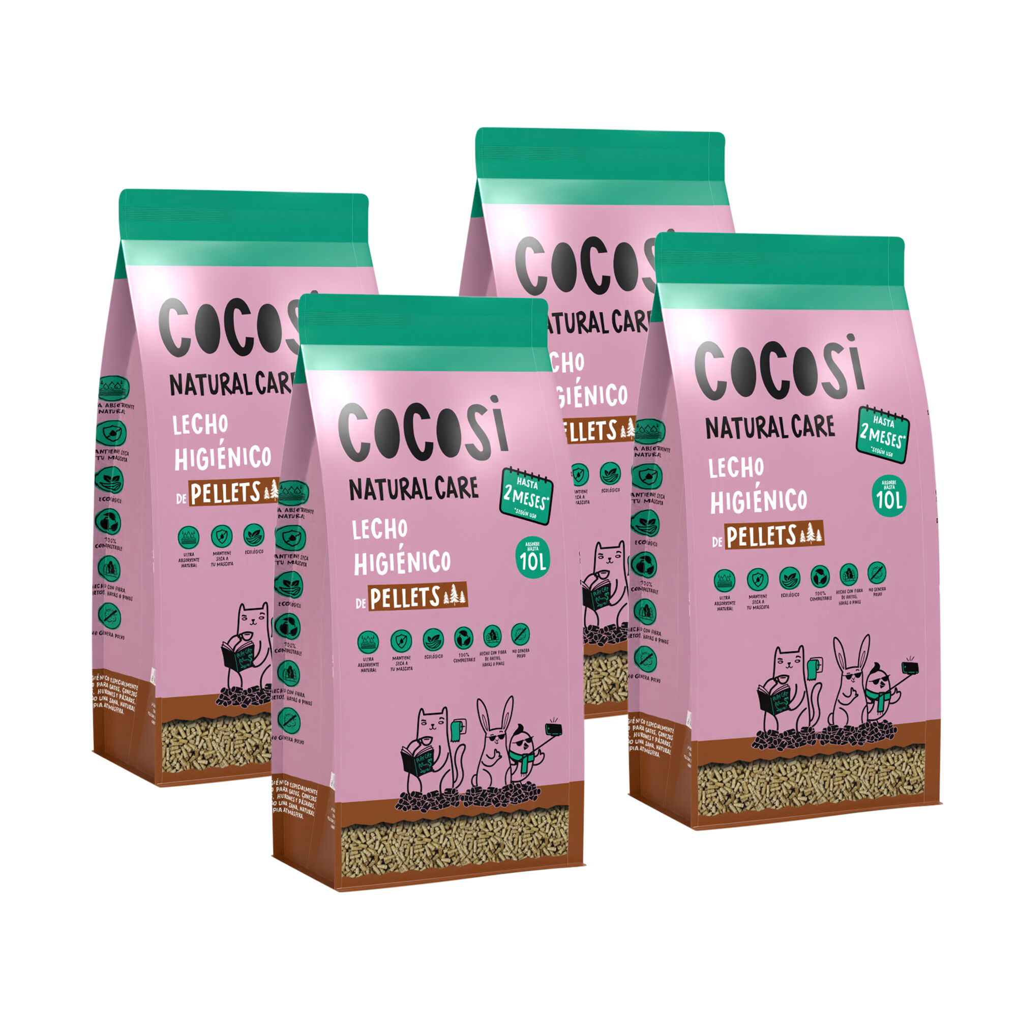 Cocosi natural care lecho higi&eacute;nico de pellets 10 litros, , large Imagen numero 4