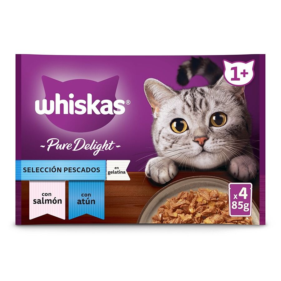 Whiskas Pure Delight Selección Pescados Gelatina en Bolsita para gatos thumbnail