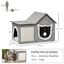 Pawhut Caseta para Gatos Casa para Gatos Interior Cama Cueva para Gatos con Almohadilla para Rascar Cojín Suave y Bola Colgante 65x41x45,5 cm Gris., , large indicador imagen numero 3