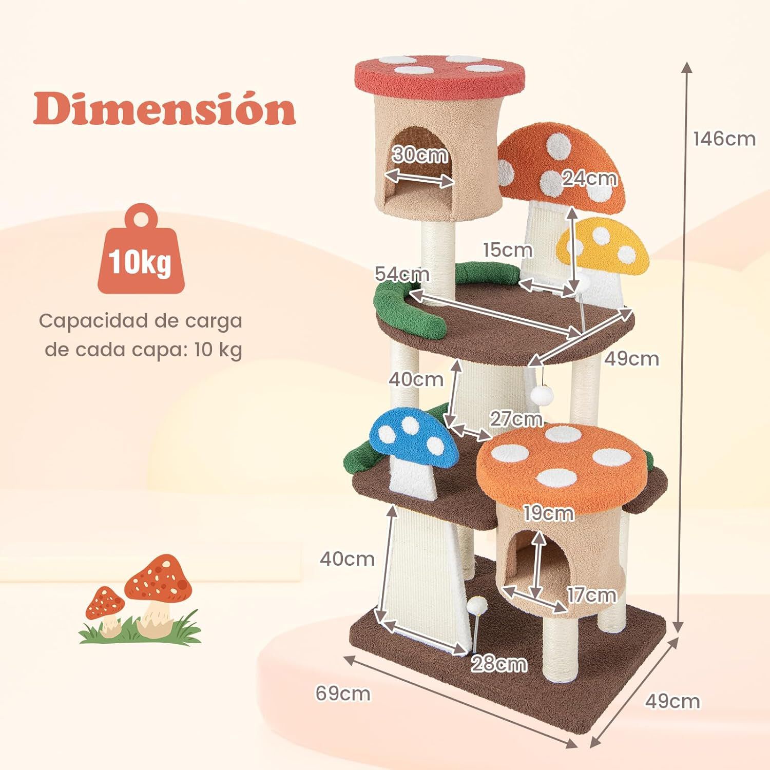 COSTWAY Árbol rascador 4 en 1 para Gatos thumbnail