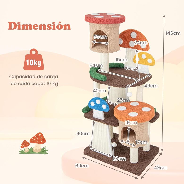 COSTWAY Árbol rascador 4 en 1 para Gatos thumbnail