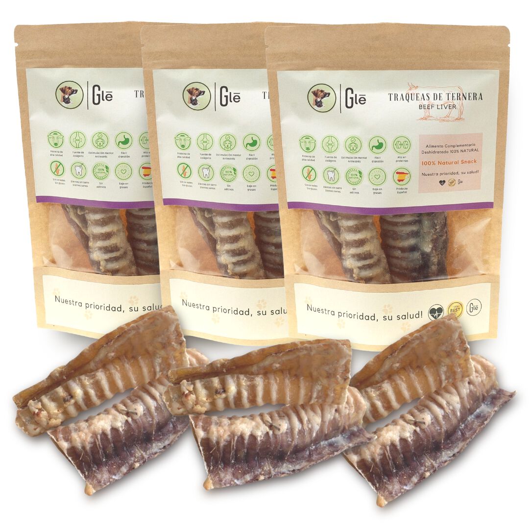 GLE PETS TRAQUEAS DE TERNERA DESHIDRATADA, PREMIOS NATURALES PARA PERROS, , large Imagen numero 1