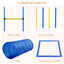 PawHut Set de Entrenamiento de Agilidad para Perros Obstáculos de Salto con Altura Ajustable Túnel para Perros y Bolsa de Transporte Azul y Amarillo, , large indicador imagen numero 4