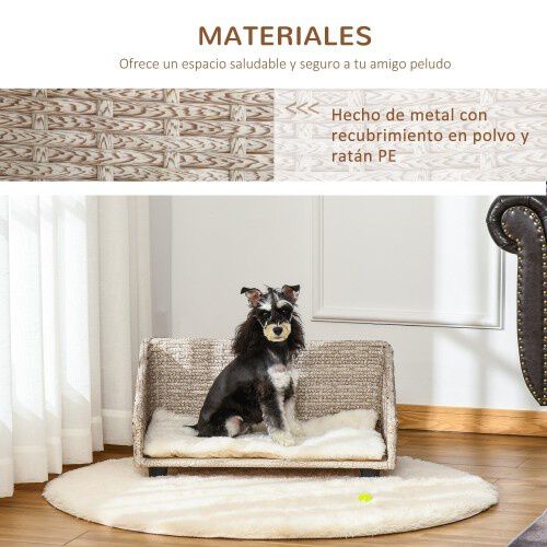Cama elevada con coj&iacute;n suave para mascotas color Beige, , large Imagen numero 4