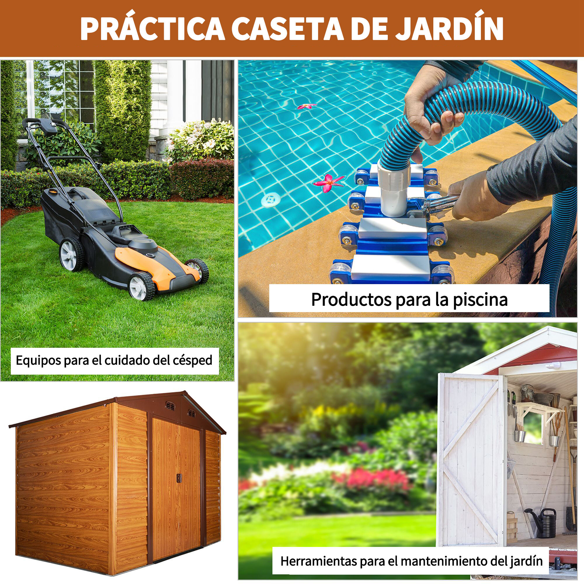 Outsunny Cobertizo de Jard&iacute;n Madera Natural, , large Imagen numero 5