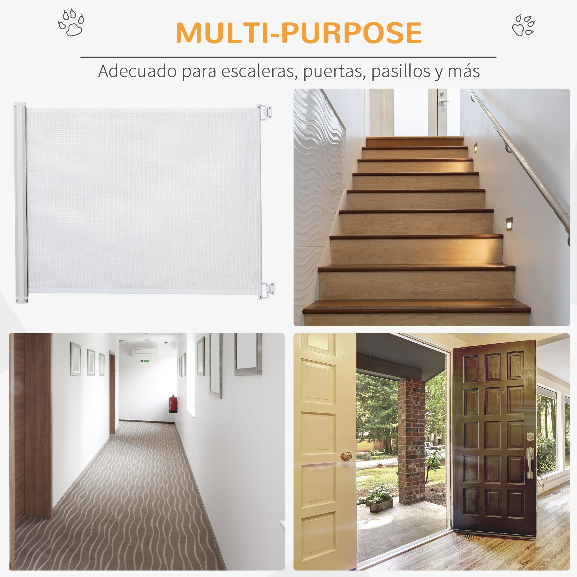 PawHut Barrera de Seguridad Blanco thumbnail