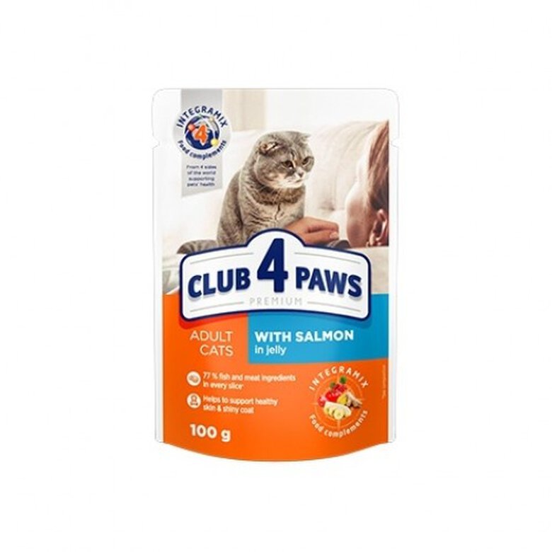 Clubs 4 Paws Pienso húmedo para gatos Salmón en gelatina, , large image number null