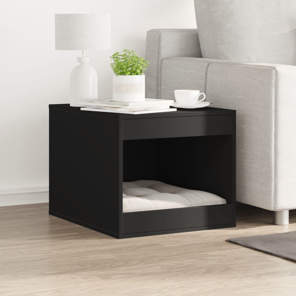 vidaXL Mueble arenero para gatos madera ingenier&iacute;a negro 47x59x42 cm, , large Imagen numero 3