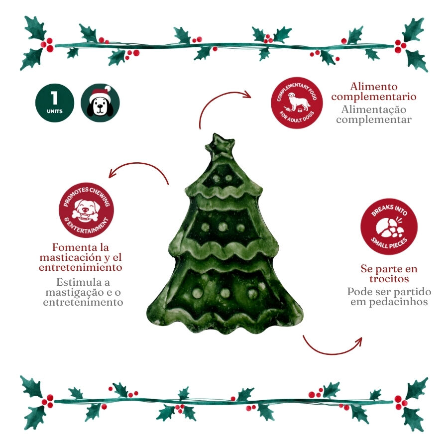 1 ud. Wonder Christmas &Aacute;rbol Piel Prensada Snacks para perros, , large Imagen numero 3