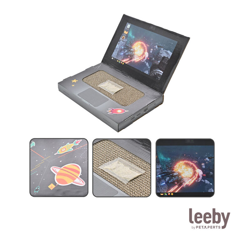 Leeby Lily rascador de cartón en forma de ordenador para gatos thumbnail