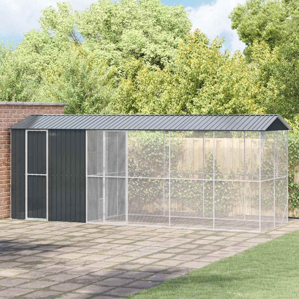 vidaXL Jaula para Aves Antracita 430 x 208 x 247 cm Acero galvanizado thumbnail