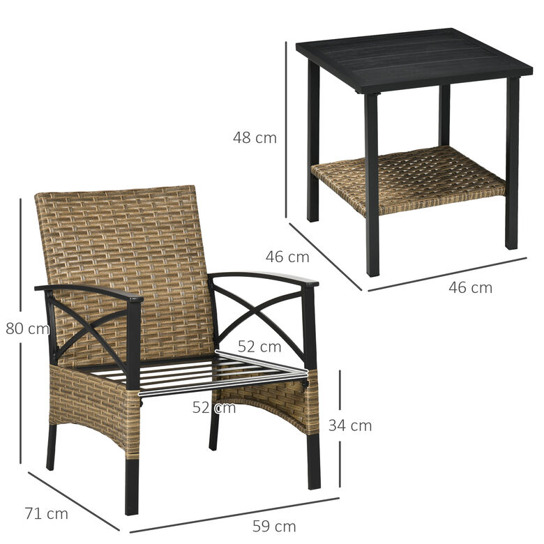 Outsunny Conjunto de Muebles de 3 Piezas para jardín thumbnail