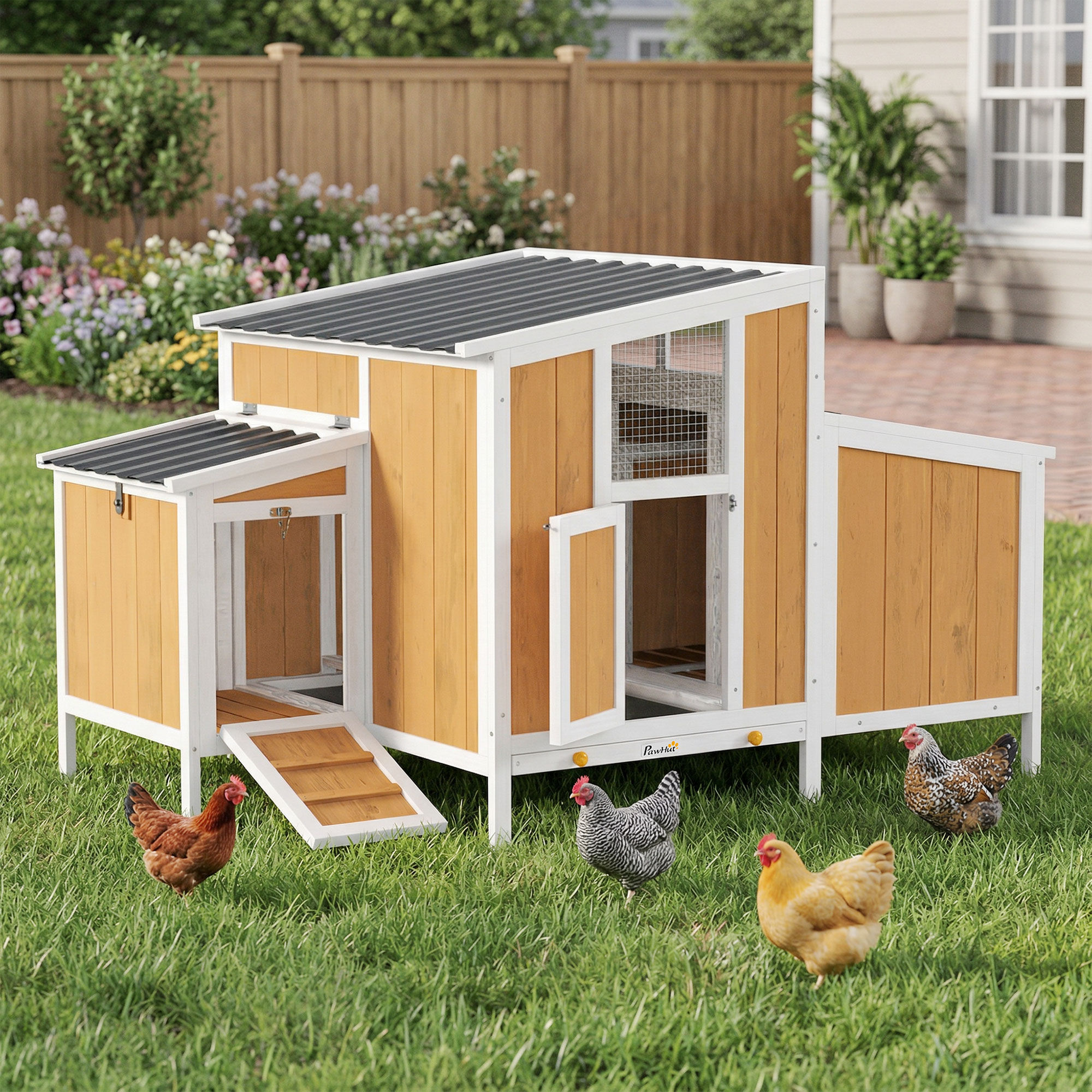 PawHut Gallinero Amarillo, , large Imagen numero 2