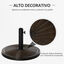 Outsunny Base para Sombrilla de Jardín Peso Neto 13 kg Soporte de Parasol de Cemento Retro para Postes de 35mm/38mm/48mm para Terraza Patio Exterior Ø48x34 cm Bronce, , large indicador imagen numero 4