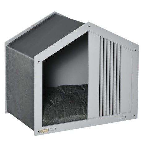 PawHut caseta de madera gris para perros peque&ntilde;os y medianos, , large Imagen numero 1