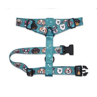 CaponeTheDog Dogs Arnés en H azul con estampado para perros