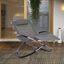 Outsunny Tumbona Mecedora de Jardín Plegable con Reposacabezas Extraíble Sillón Tumbona Ergonómica de Exterior Tela de Texteline para Patios Piscina al Aire Libre 154x80x84 cm Gris, , large indicador imagen numero 2